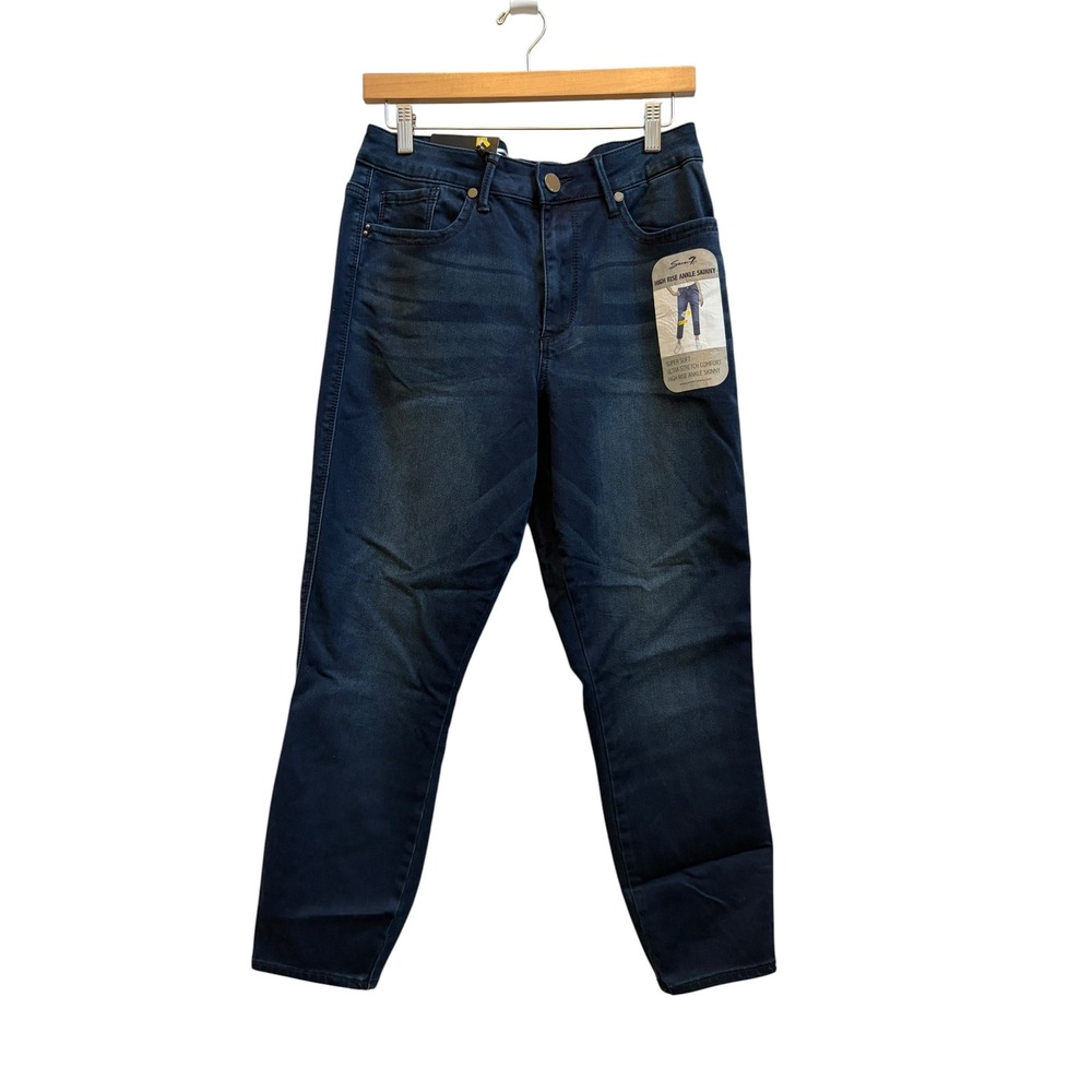 Seven7 High Rise Ankle Skinny Jeans Dark Wash Stretch Denim Womens sz 12 NEW